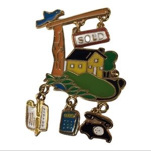 New RARE Real Estate Realtor Brooch Pin CHARMERS J563